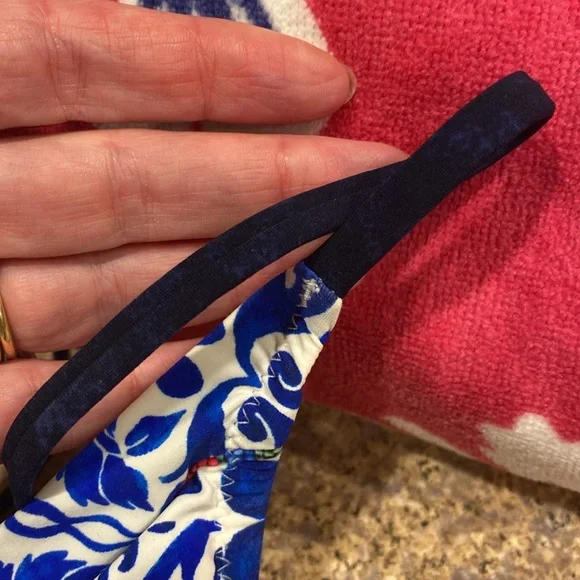 NWT Nanette Lepore Swim 1 One Piece Suit Small Blue White - Picture 11 of 17